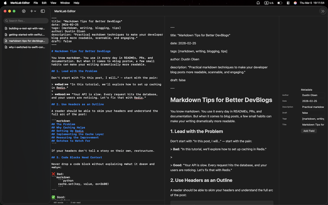 MarkLab Editor screenshot 1